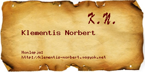 Klementis Norbert névjegykártya