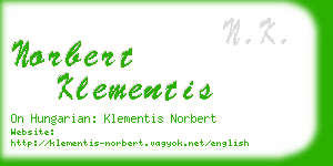 norbert klementis business card